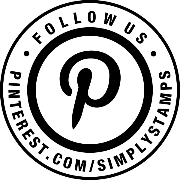 Follow Us On Pinterest URL Round Stamp