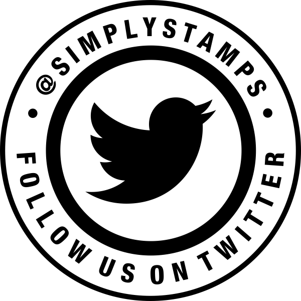 Follow Us On Twitter Handle Round Stamp