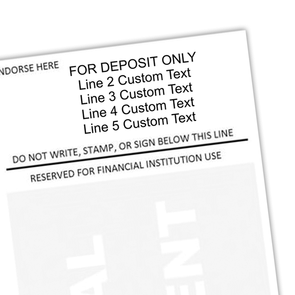 5 Line Self Inking For Deposit Only Stamp Impression