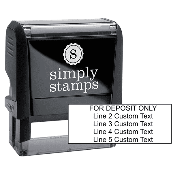 5 Line Self Inking For Deposit Only Stamp