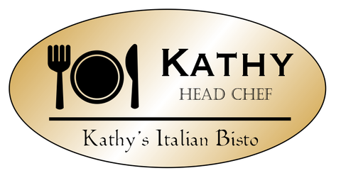 Table Setting Oval Restaurant Name Tag