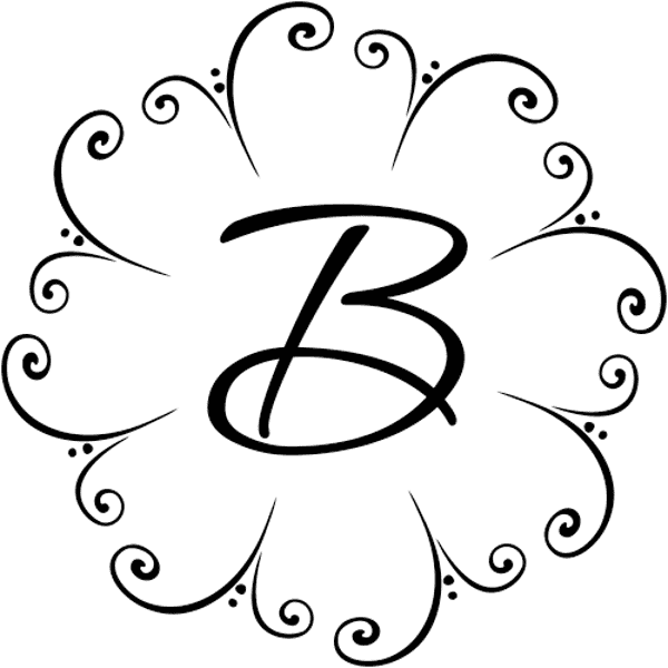 Fountain Scroll Monogram Stamp