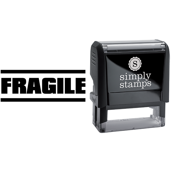 Block Lettering Fragile Business Stamp