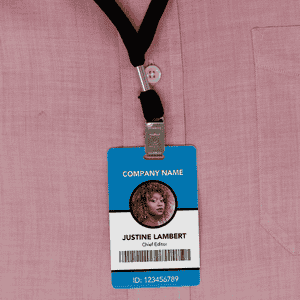 Custom Photo ID Badge with Bar Code - Front