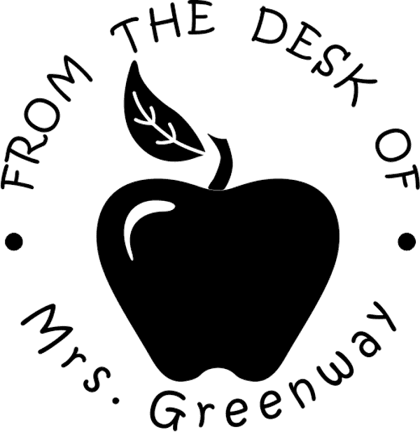 Apple From The Desk Of Teacher Stamp