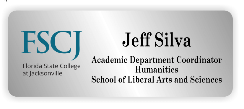 FSCJ Silver Nametag - 4 Line