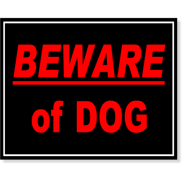 Full Color Beware Of Dog Sign | 8