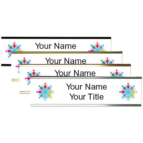 2" x 8" Wall Plate with Holder & Double Full Color Logo