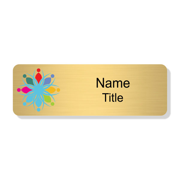 Full Color Gold Economy Name Tag