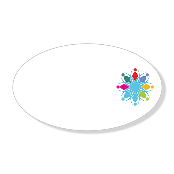 Economy Oval Full Color Logo Name Tag