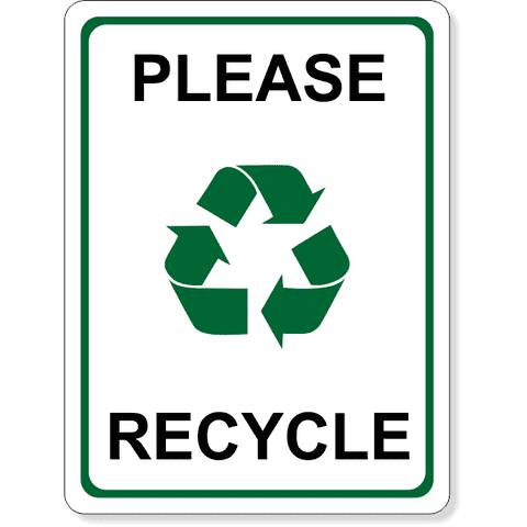 Full Color 8" x 6" Please Recycle Sign