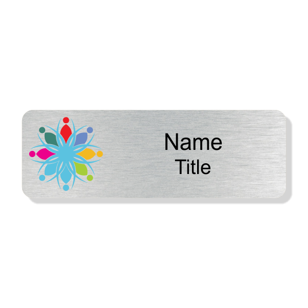 Full Color Silver Economy Name Tag