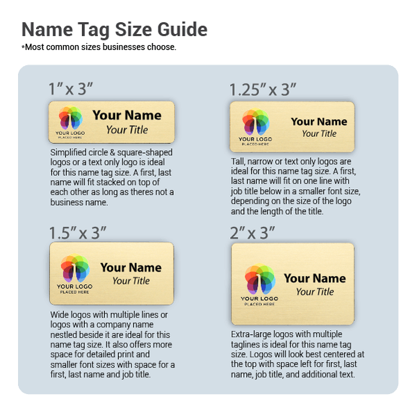 Name Tag Size Guide