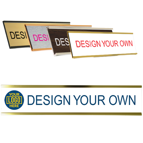 2" x 10" Wall Plate with Holder & Full Color Left Logo