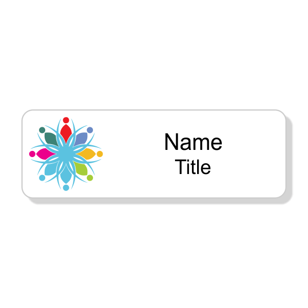 Full Color White Economy Name Tag