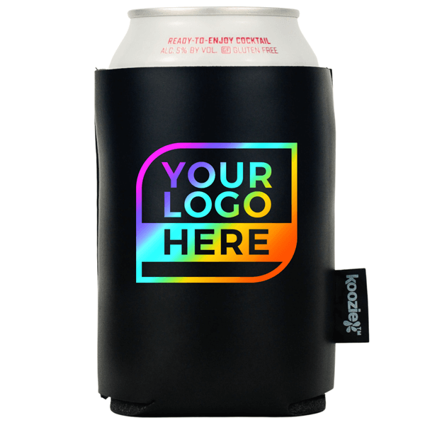 Koozie® Logo Vegan Leather Can Cooler | Full Color 1 Side