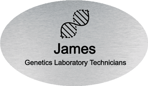 Genetics Laboratory Technicians Oval Name Tag 