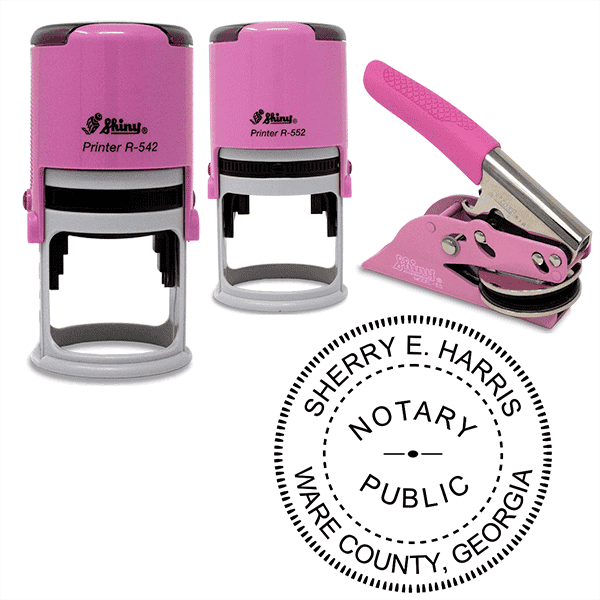 Georgia Notary Pink - Round Design