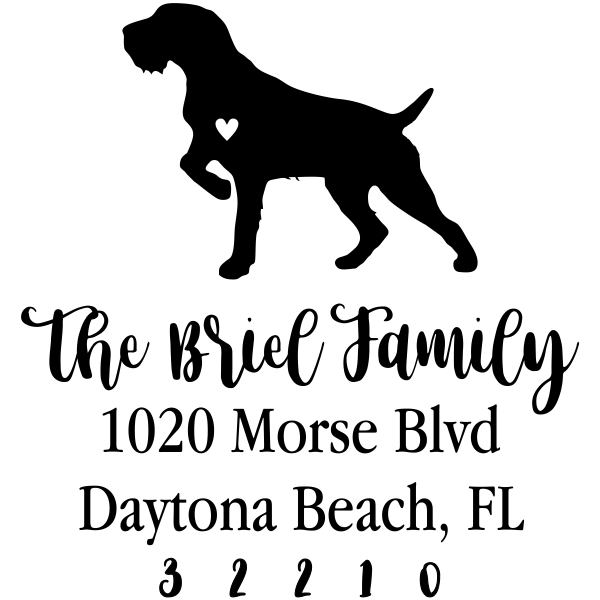 German Wirehaired Pointer Love Address Stamp