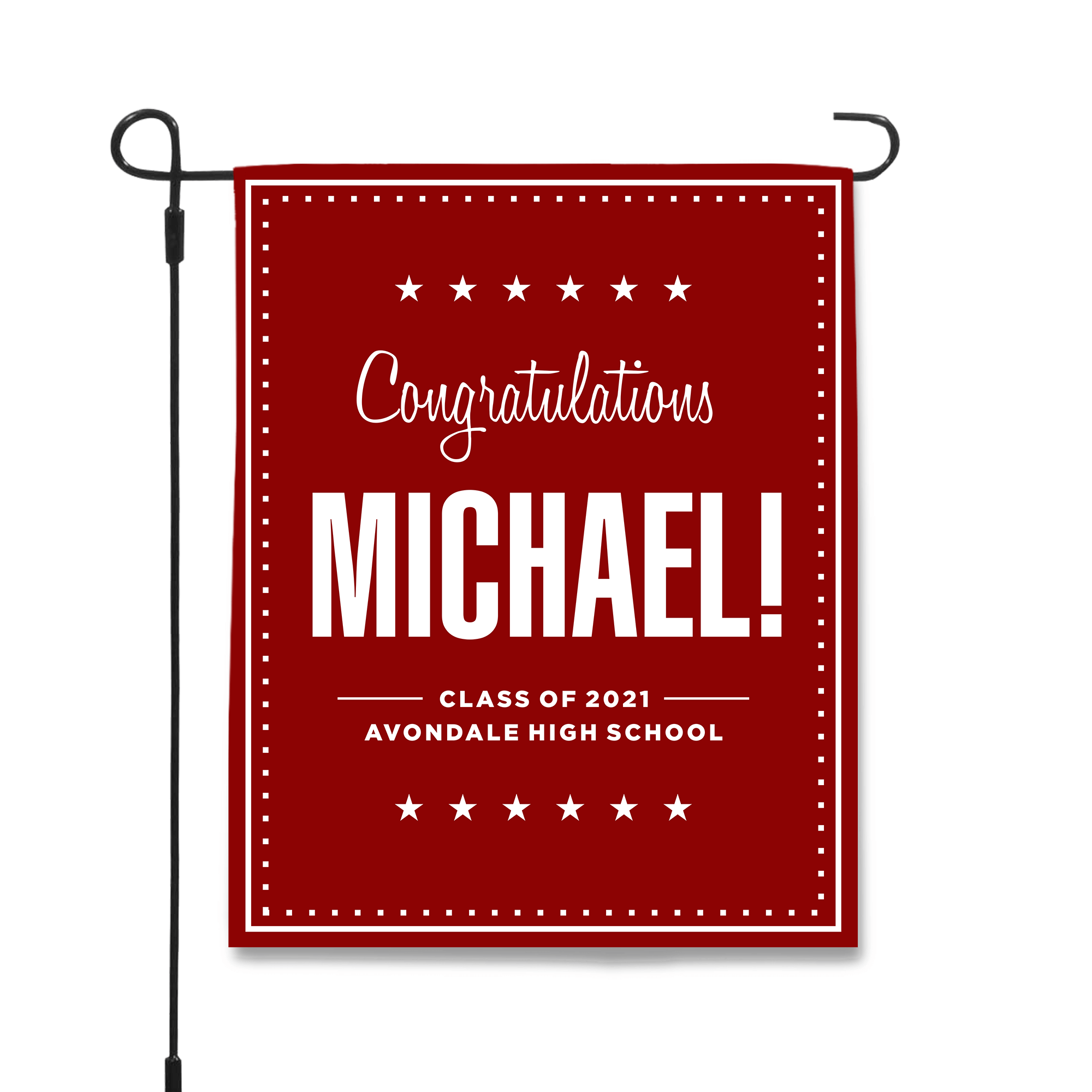 2021 Graduation Bold Name Garden Flag
