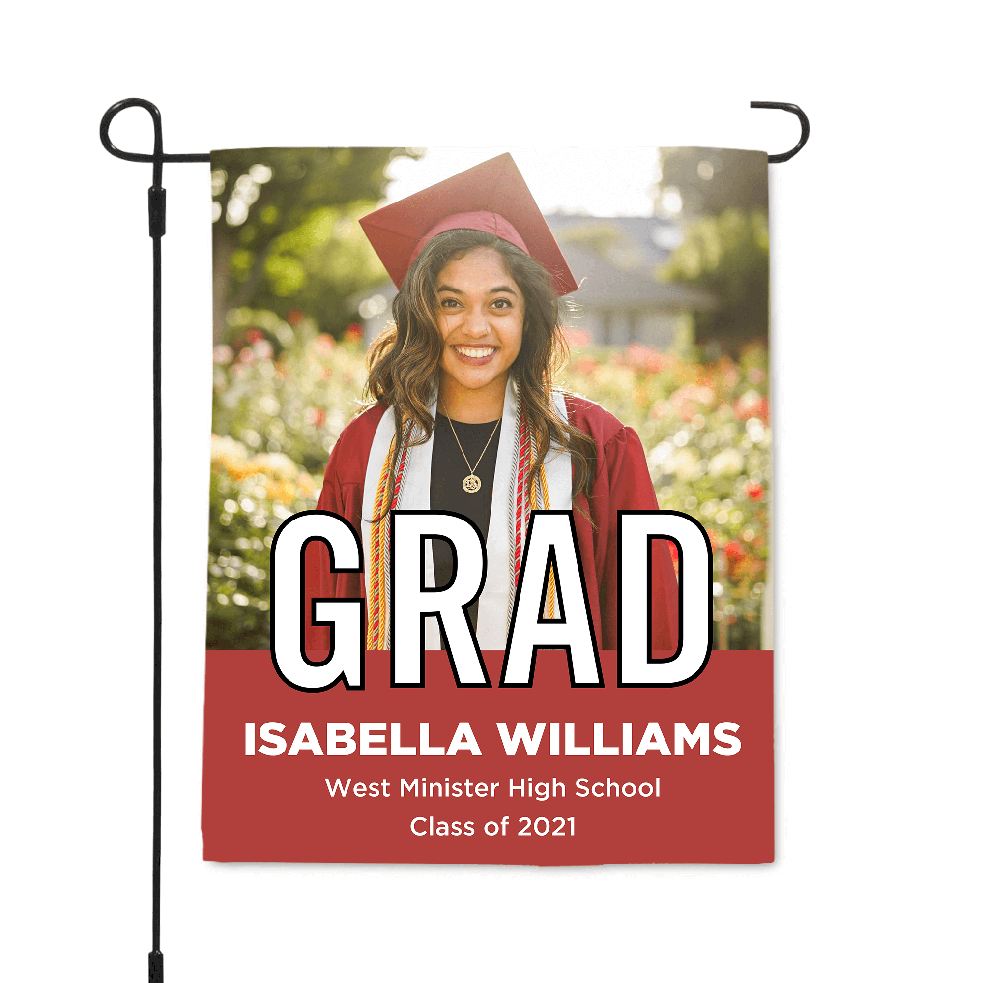 2021 Graduation Block Lettering Garden Flag