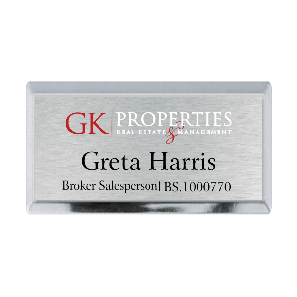GK Properties Executive Title Name Tag