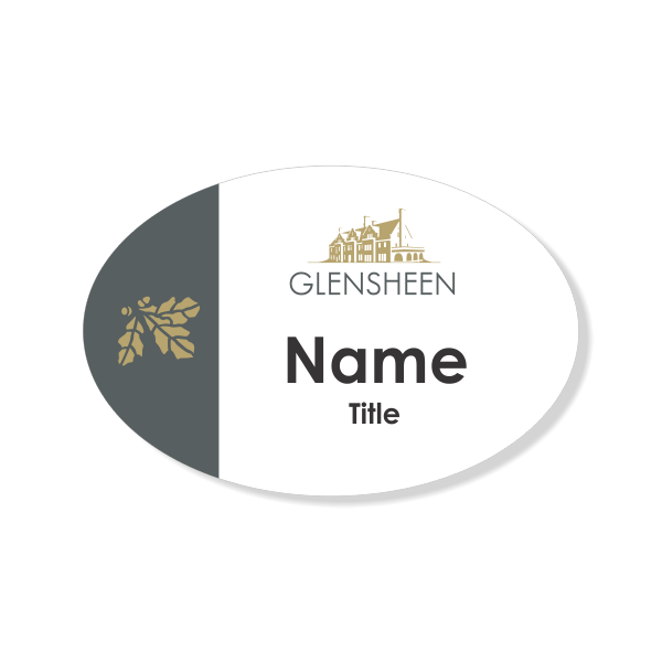 Glensheen Leaves Name Badge with Title