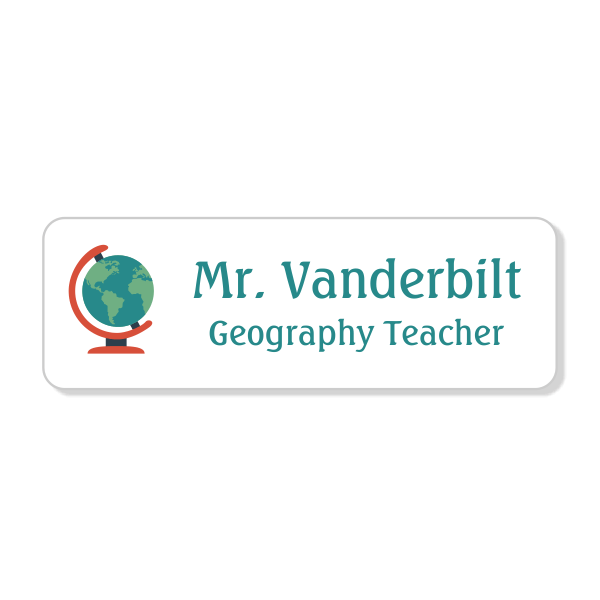 Globe School Name Tag