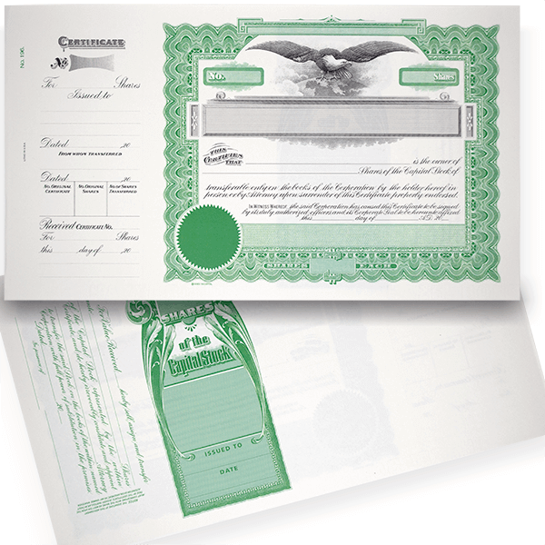 GOES 196 Blank Corporate Stock Certificates