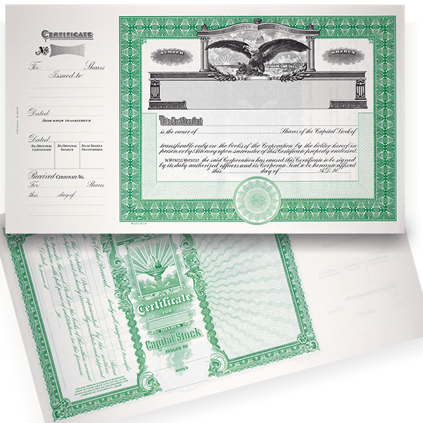 GOES 364 Blank Capital Stock Certificates