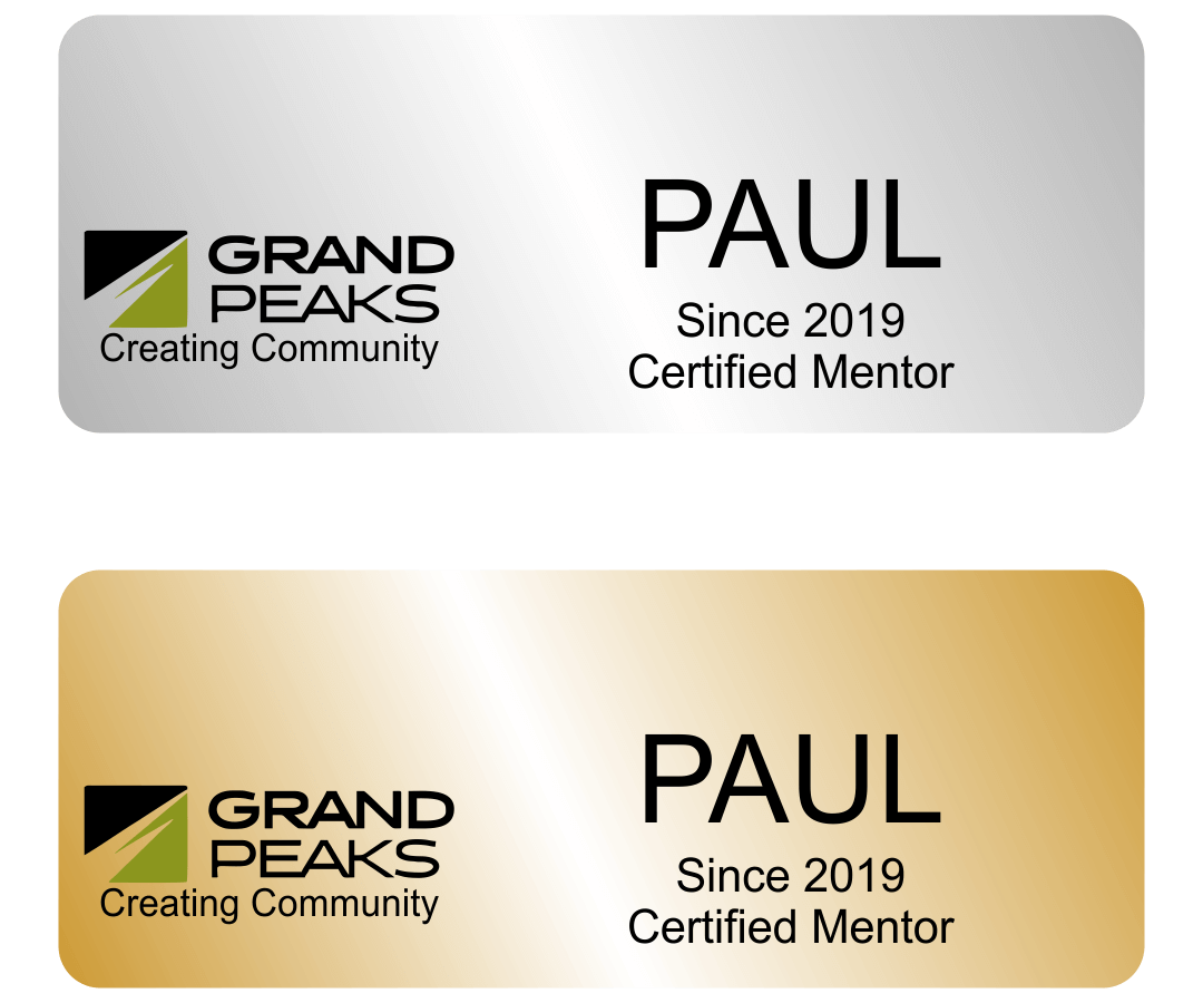 Grand Peaks Name Tags Since Year - Certified Mentor