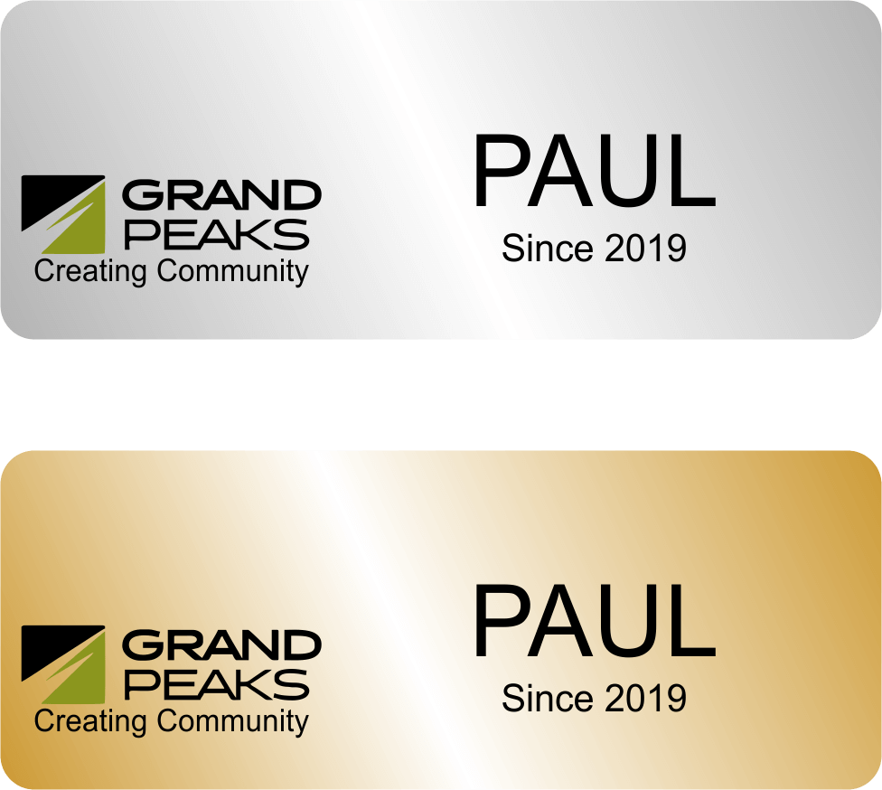 Grand Peaks Name Tags Since Year