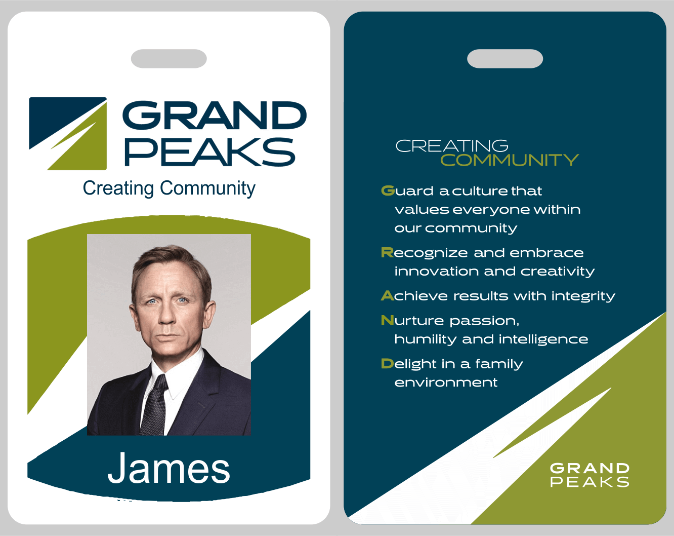 Grand Peaks Double Sided Photo ID