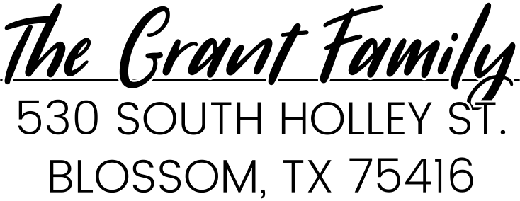 Grant Italic Return Address Stamp