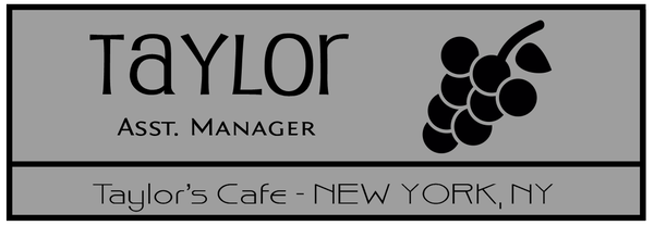 Grapes Restaurant Rectangle Name Tag