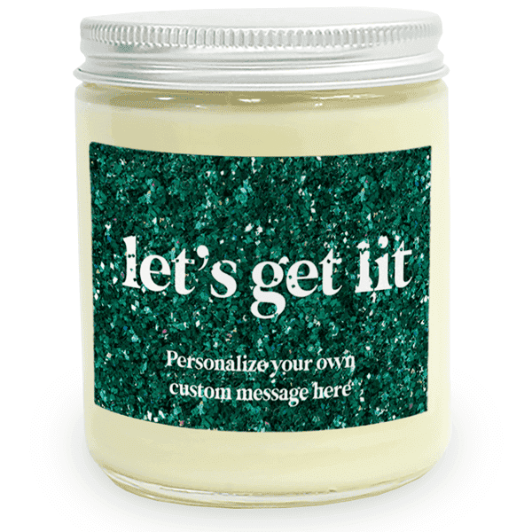 Lets Get Lit Green Glitter Candle Corporate Gift