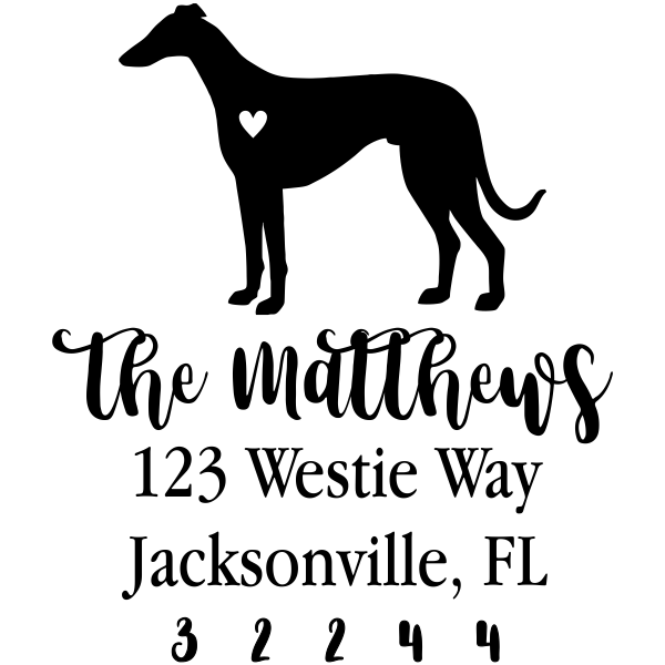 Greyhound Love Address Stamp