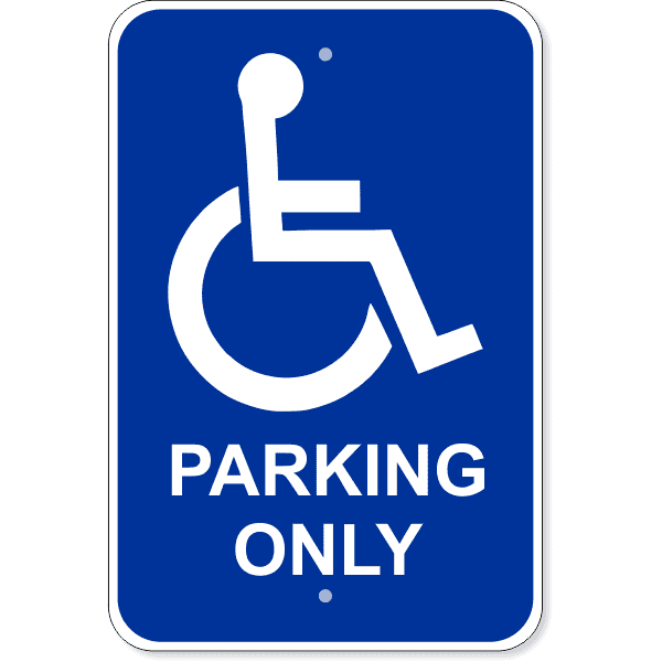 Handicap Parking Only Aluminum Sign