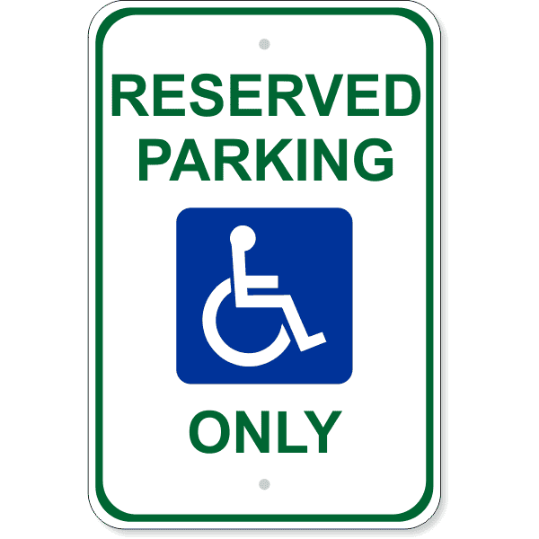 Handicap Reserved Parking Aluminum Sign