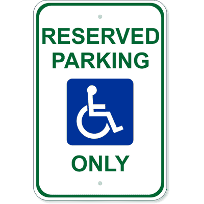 Handicap Reserved Parking Aluminum Sign