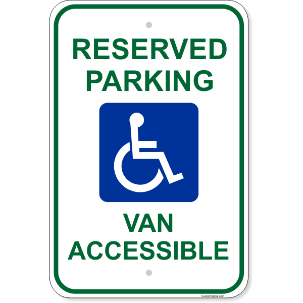 Handicap Van Accessible 18" x 12" Aluminum Sign