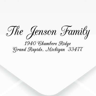 Cursive Handwritten Address Stamp