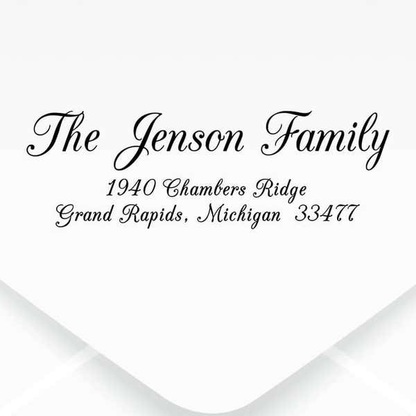 Jenson Handwritten Cursive Address Stamp