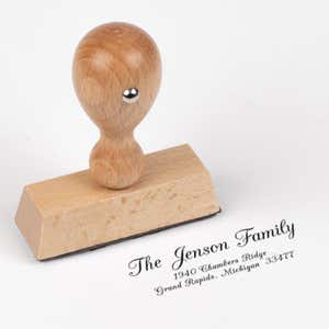 Jenson Family Handwritten Address European Stamp body at angle