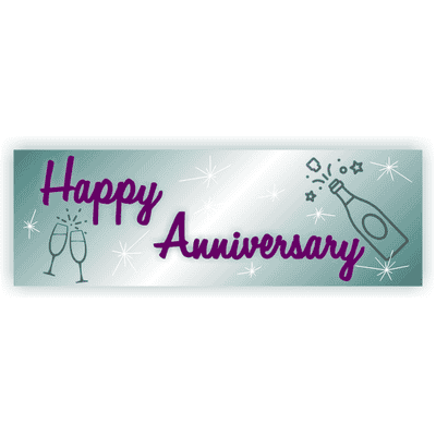 Happy Anniversary Banner - 2' x 6'