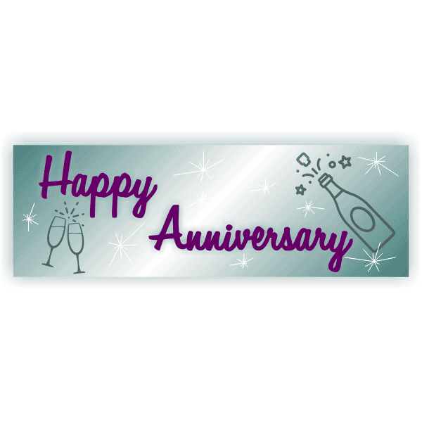 Happy Anniversary Banner - 2' x 6'