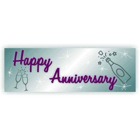 Happy Anniversary 2" x 6" Banner