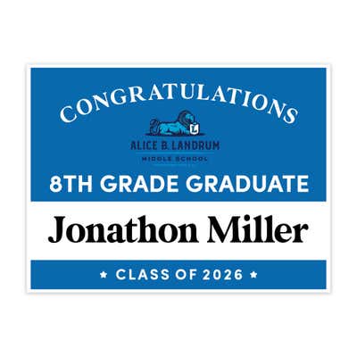 Landrum Middle School Graduation Yard Sign 2025 With Name - alternate view