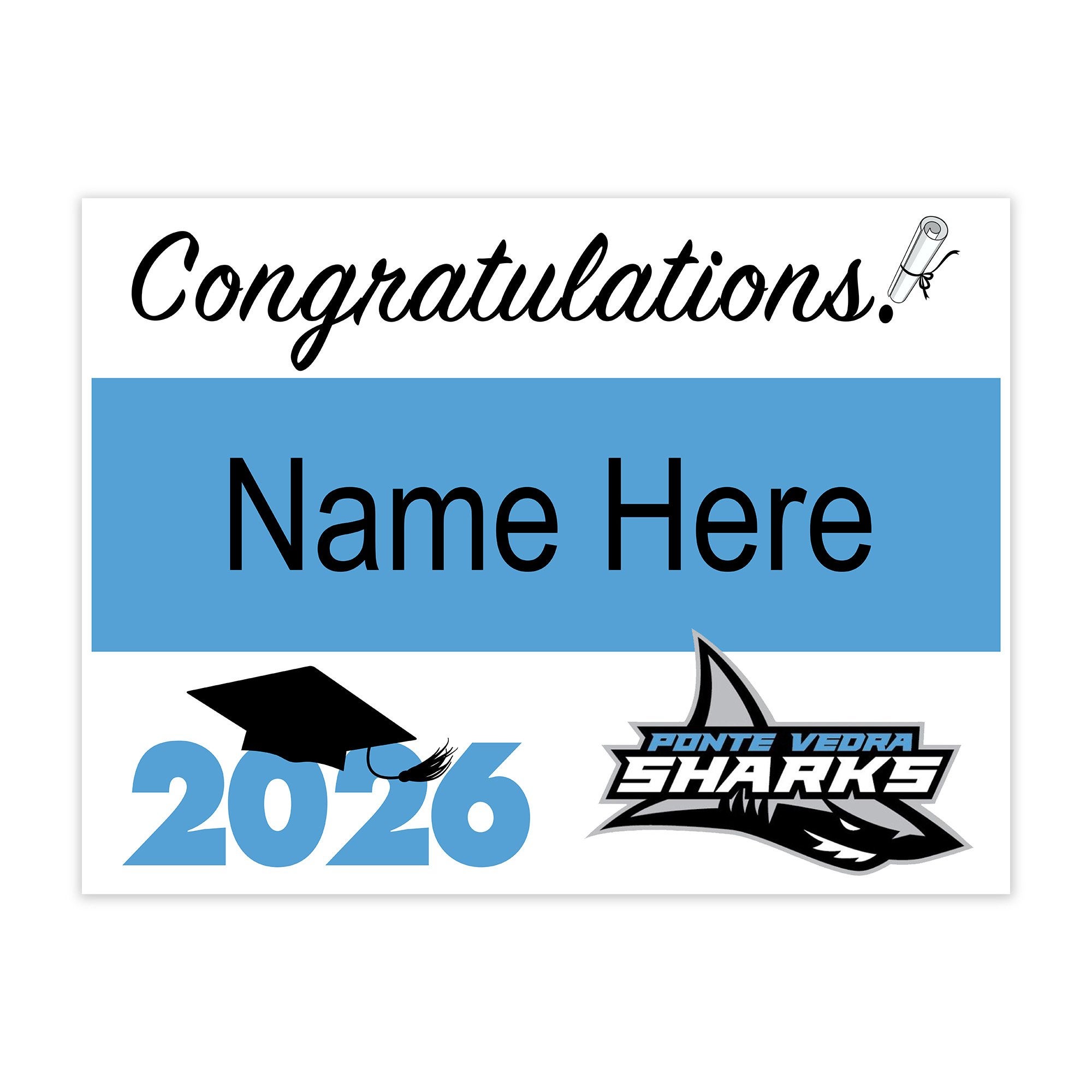 PVHS Graduation Yard Sign on White Background