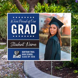 Bartram Trail High School Graduation Yard Sign with Custom Photo Double Sided with Stake 